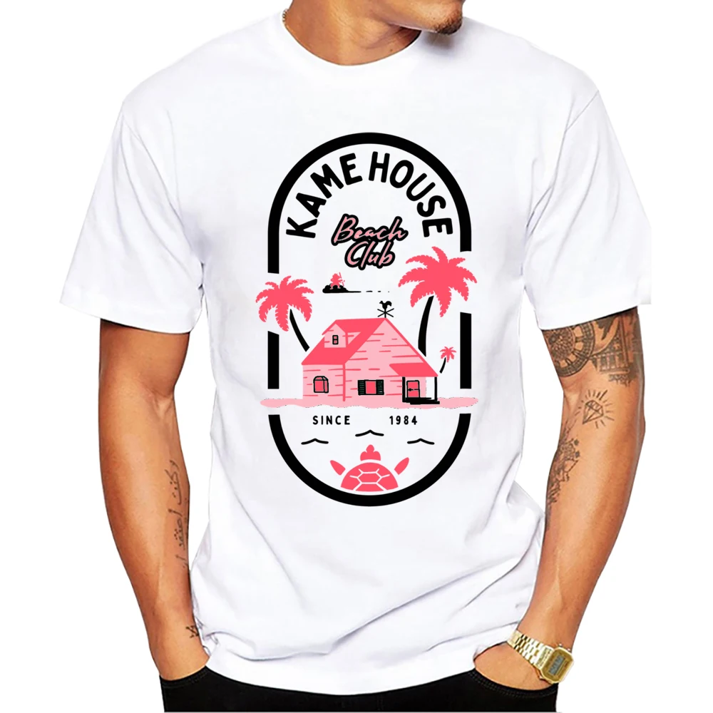 Teehub O-Ausschnitt Kurzarm männlich lässig Kame Haus Tops Vintage Streetwear Japan Anime Print Herren T-Shirt Herren Kleidung – Detail 4