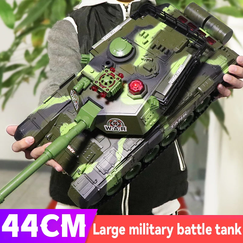 

44CM Remote Control Tank 2.4G Large Rc Tank Military Vehicles Battle Fight Launch Off-Road Crawler Electric Toys for Kids Gift