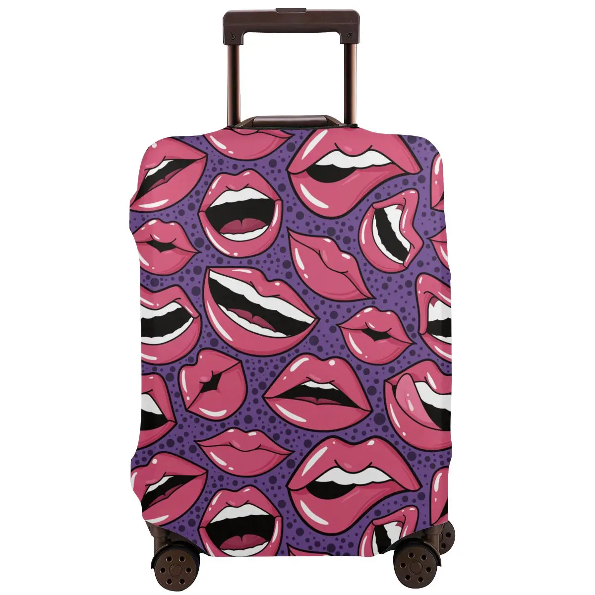 

Bright Pink Lipstick Glossy Sexy Sweet Kiss Travel Luggage Protective Case Washable Suitcase Luggage Cover Thick Durable Case
