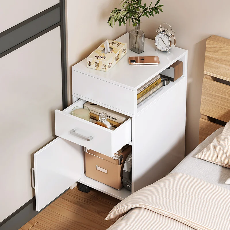 

Шкаф для хранения, простые современные ночные столы, маленькие с роликами, мобильные ночные столики, спальная комната, узкий диван, журнальный столик