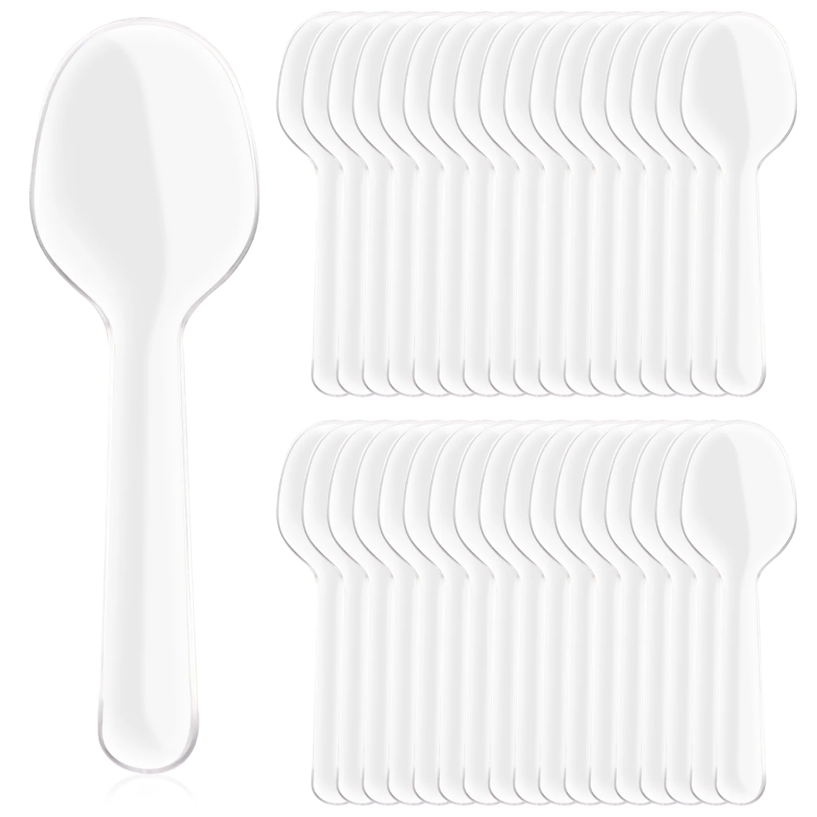

200 Lightweight Good Toughness Safe Clear Teaspoons Teaspoons Spoons Flatware Spoons