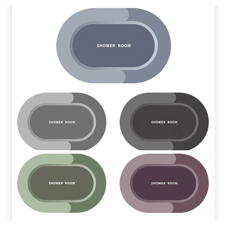 Овальный коврик для ванной супервпитывающий Быстросохнущий резиновый с защитой