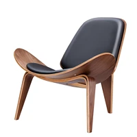 modern nordic designer replica leisure lounge sofa single airplane shell chair living dining room chair wood leather 330lbs