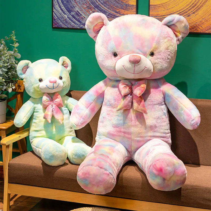 

75/95cm High Quality Giant Rainbow Bear Plush Doll Soft Stuffed Animal Teddy Bear Plush Toys Girls Valentine Lover Birthday Gift