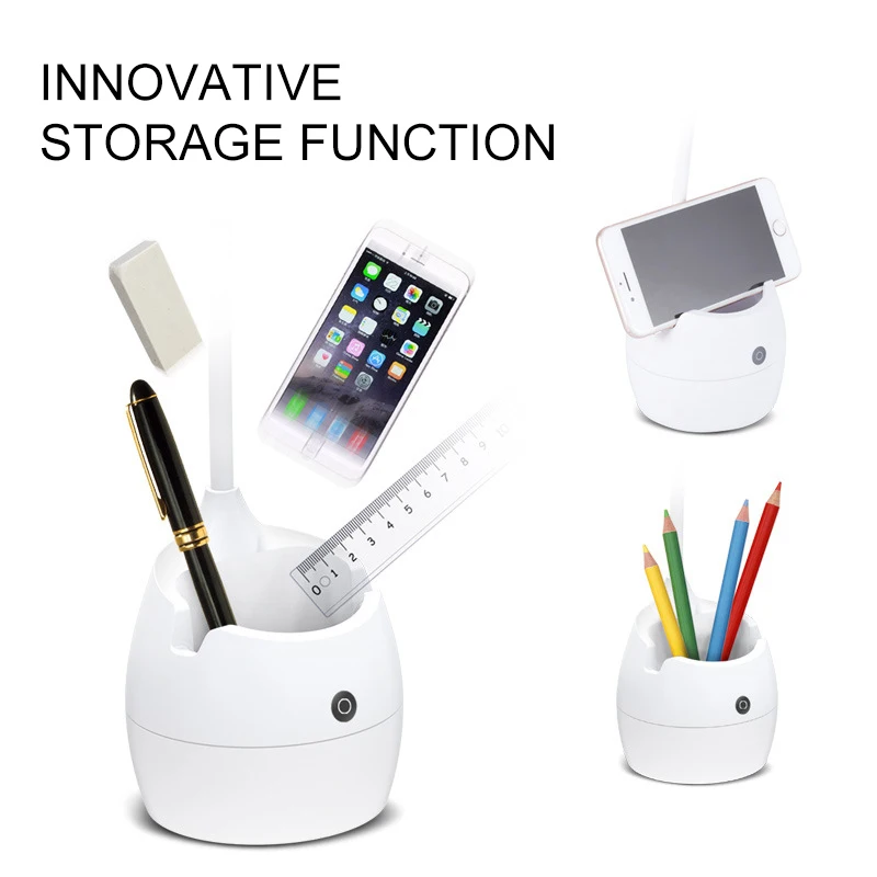

Desk Lamp Eye Desk Mini USB LED Book Light Reading Light Pen Mobile Phone Holder For Children College Student Dormitory Learning