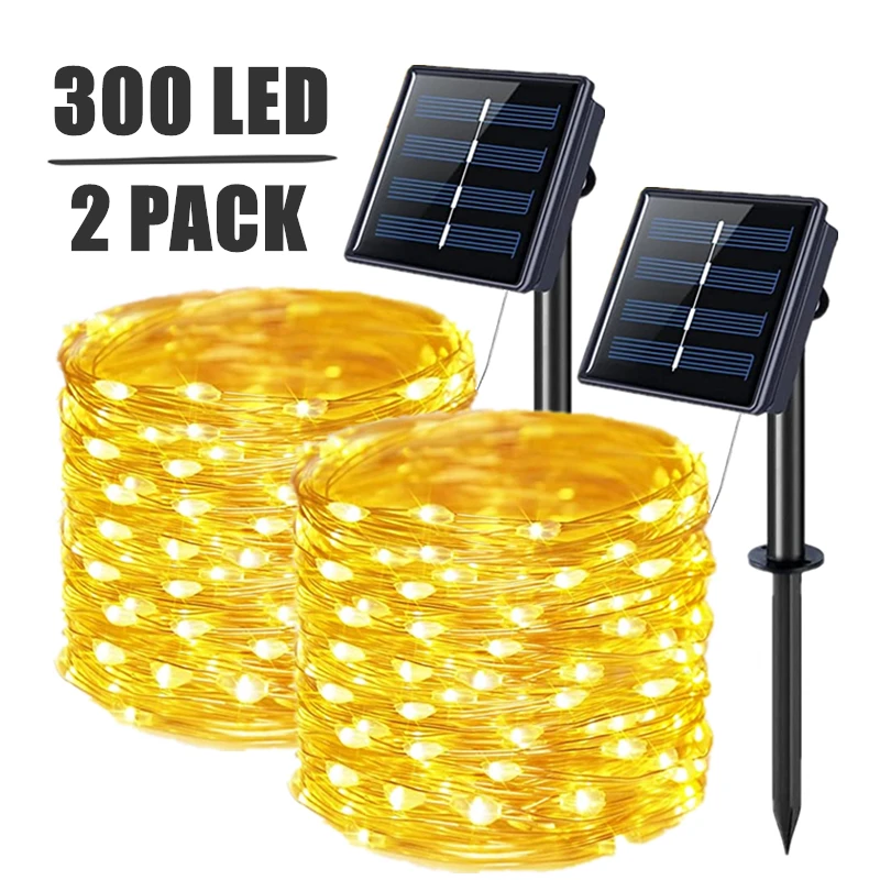 

32m/22m/12m/7m Solar Fairy Lights Outdoor LED Festoon Lamp Waterproof Garden String Light Garland Christmas Wedding Decoration