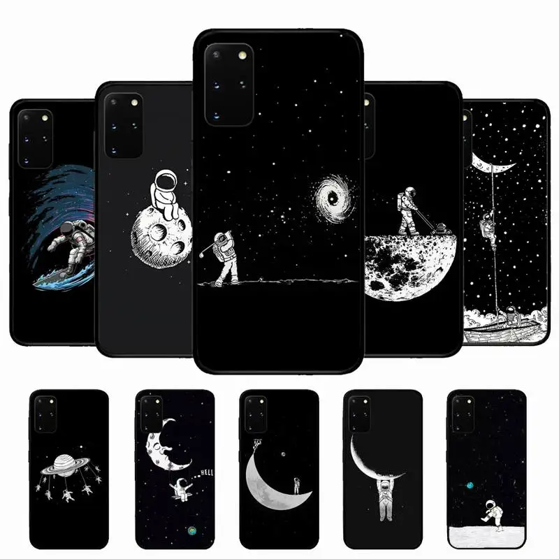 

Moon Astronaut Phone Case for Samsung S10 21 20 9 8 plus lite S20 UlTRA 7edge