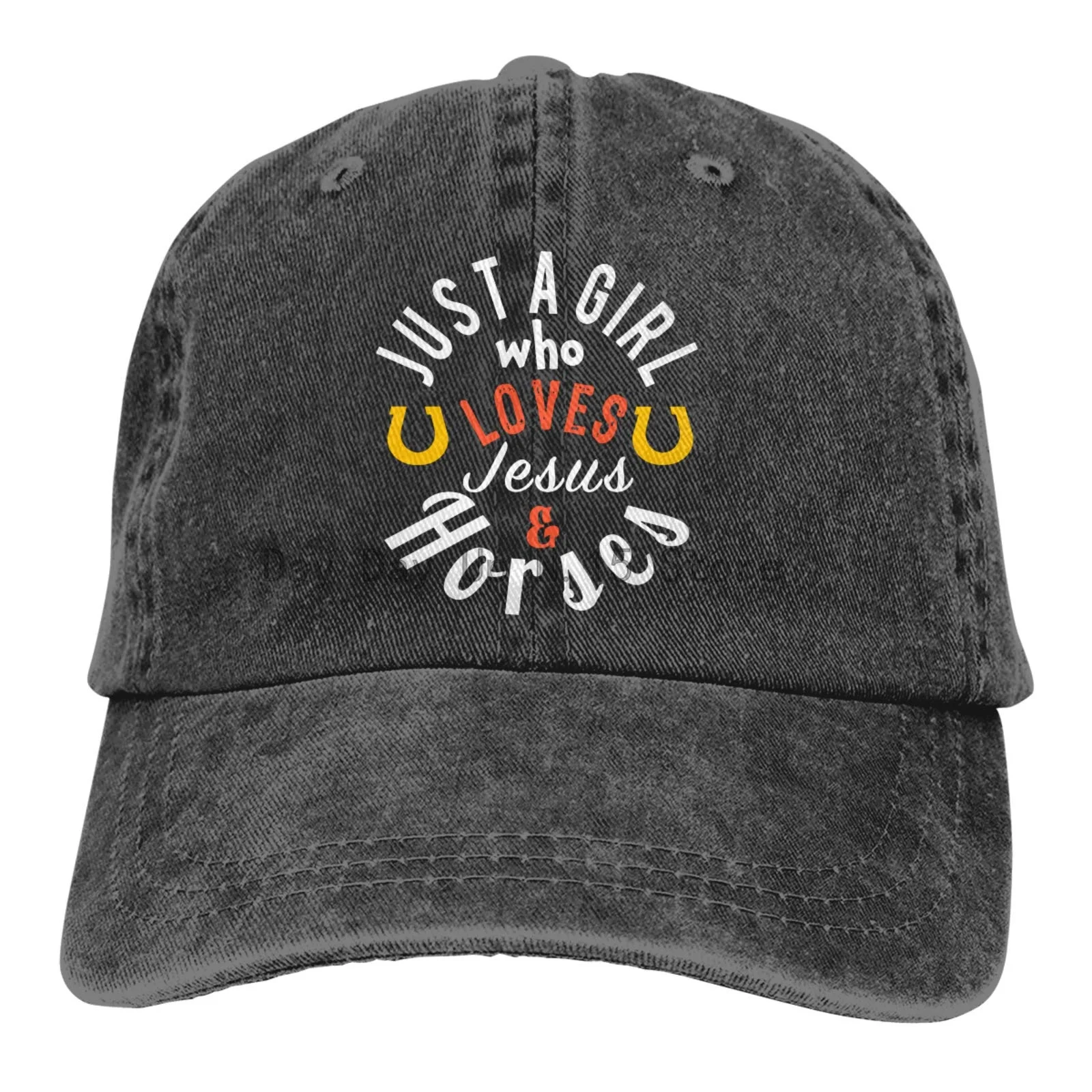 

Cute Just a Girl Who Loves Jesus and Horses Unisex Soft Casquette Cap Fashion Hat Vintage Adjustable Baseball Caps Fashion Black