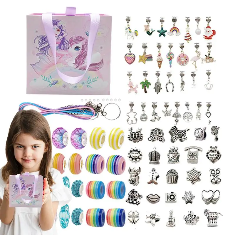 

DIY Bracelet Making Kit For Girls Mermaid Creativity And Imagination Craft Set 99 Pcs Mermaid Crafts Gifts Set Jewelry Making