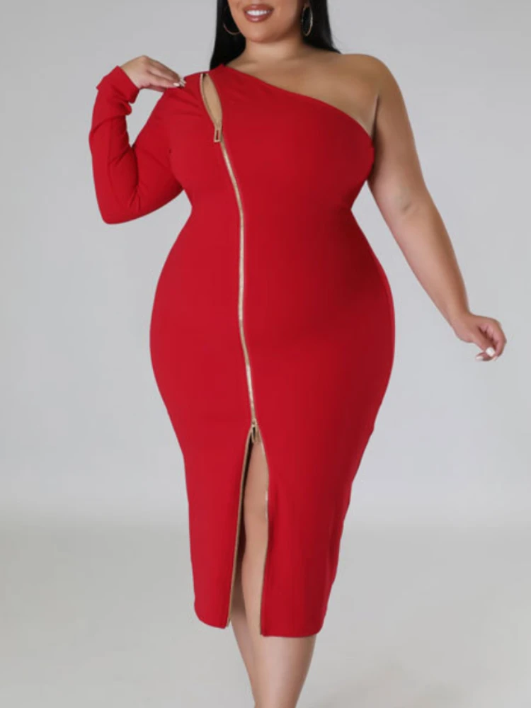 Plus Size Party New In Dresses Womens Red Dress Peplum Bodycon