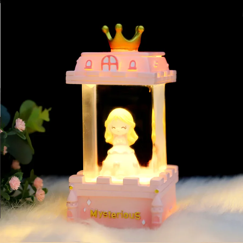 

Fairy Tale Princess Crystal Light Ornaments Creative Snowflake Castle Night Light Birthday Gifts Bedroom Desktop Decorations
