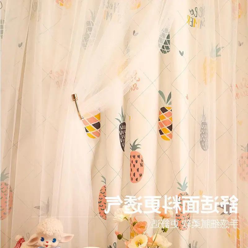 

00096-STB-Flower White Lace Sheer Curtains Princess Tulle Drapes for Living Room Bedroom Bay Window Door Kitchen Short Curtains