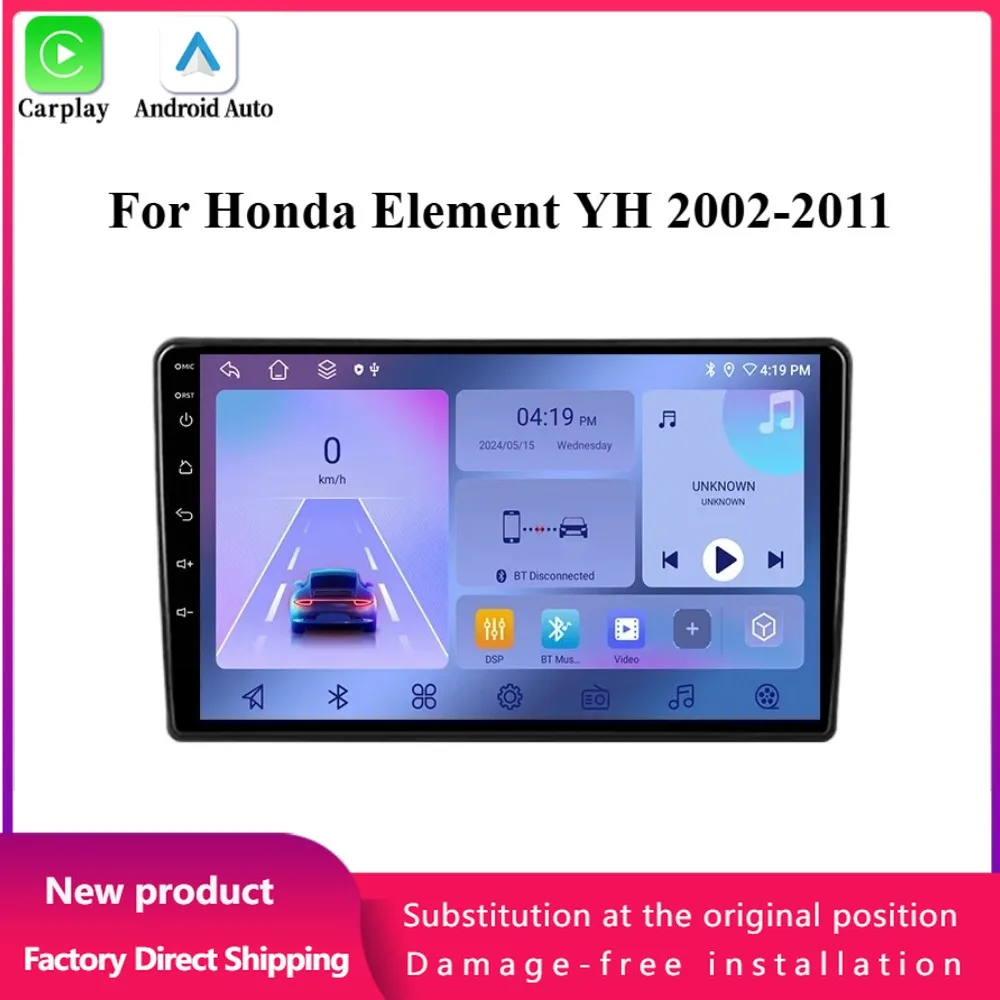 Автомобильный радиоприемник мультимедийное видео GPS Android 14 для Honda Element YH 2002-2011