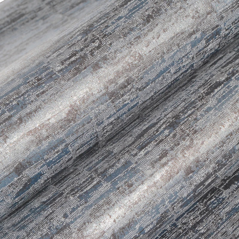 Современные однотонные металлические полосатые текстурированные обои серого