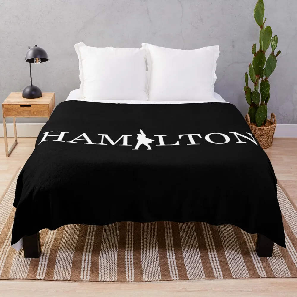 

Hamilton text logo masks and tee-shirts Throw Blanket Hairy Blankets Comfort Recieving Blankets Tourist Blanket Soft