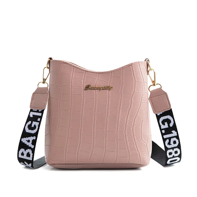 

Casual Women Shoulder Bag Mini Crossbody Bucket Handbag Female Messenger Bags for Women Ladies New Crocodile Purse