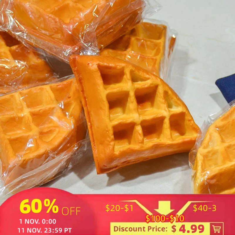 Pu Simulation Waffle Model Поддельный Фруктовый Хлеб Торт Западная кухня Украшение для