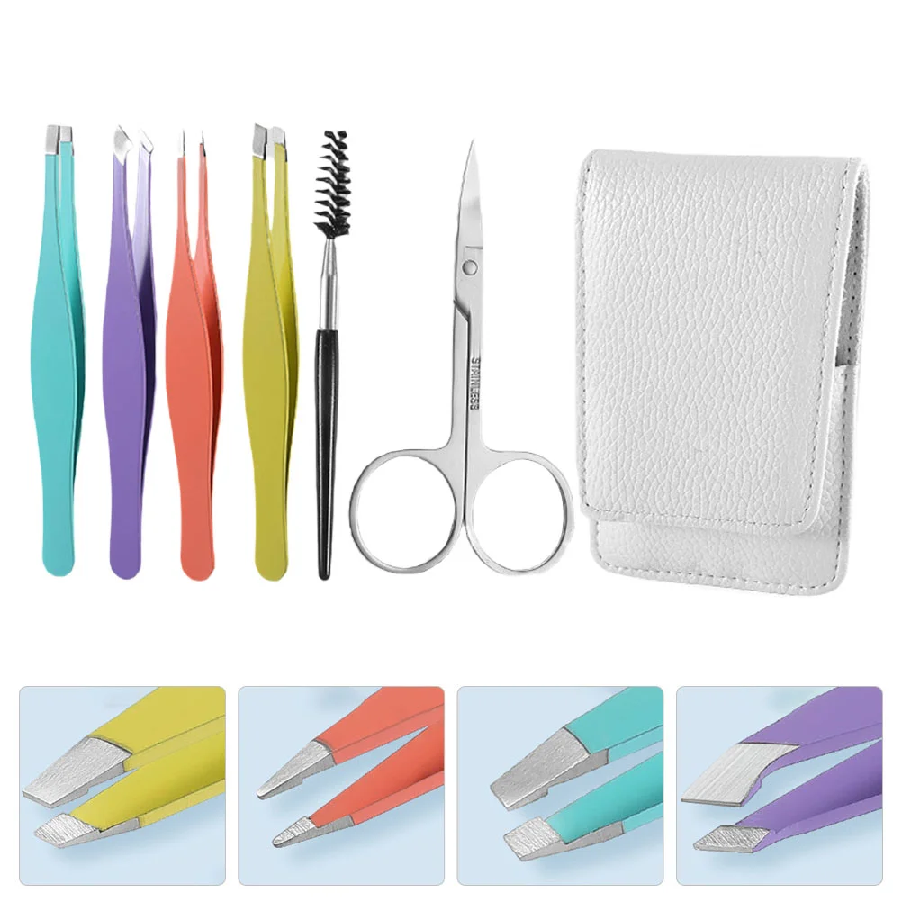 

Tweezers Hairbrow Remover Face Facial Shaving Flat Eyelash Slat Removal Tip Beauty Plucking Makeup Scissors