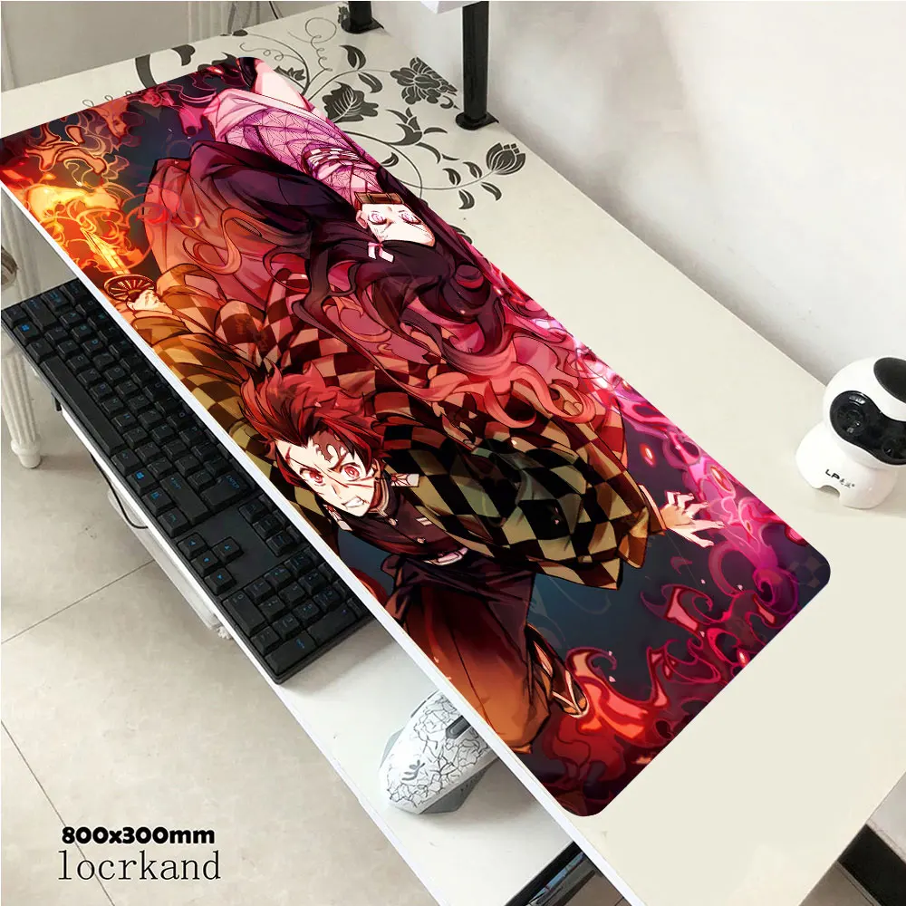 

XL Anime Demon Slayer Mousepad HD Printing Computer Gamers Locking Lock Edge Mouse Pad XXL90x40cm Keyboard PC Desk Pad Play Mat