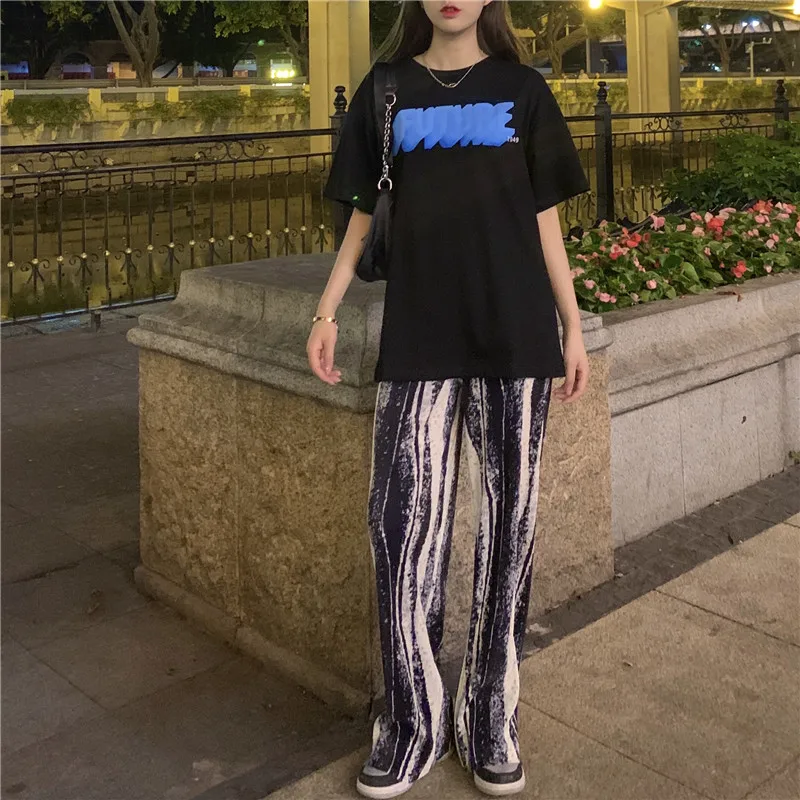 

7521 American street short-sleeved T-shirt women's summer 2022 new design sense