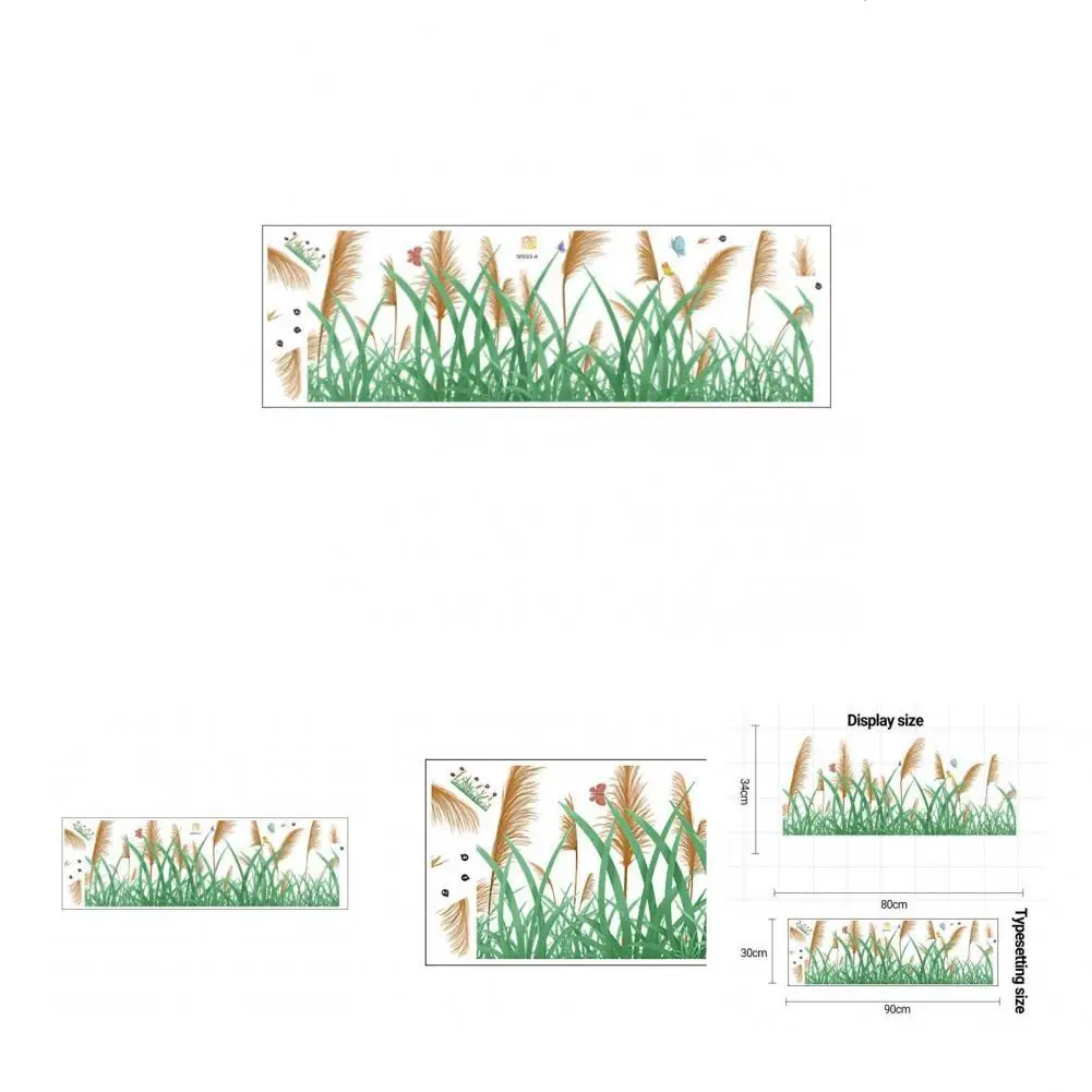 

Wear-resistant Delicate Setaria Viridis Waistline Wall Mural for Bedroom