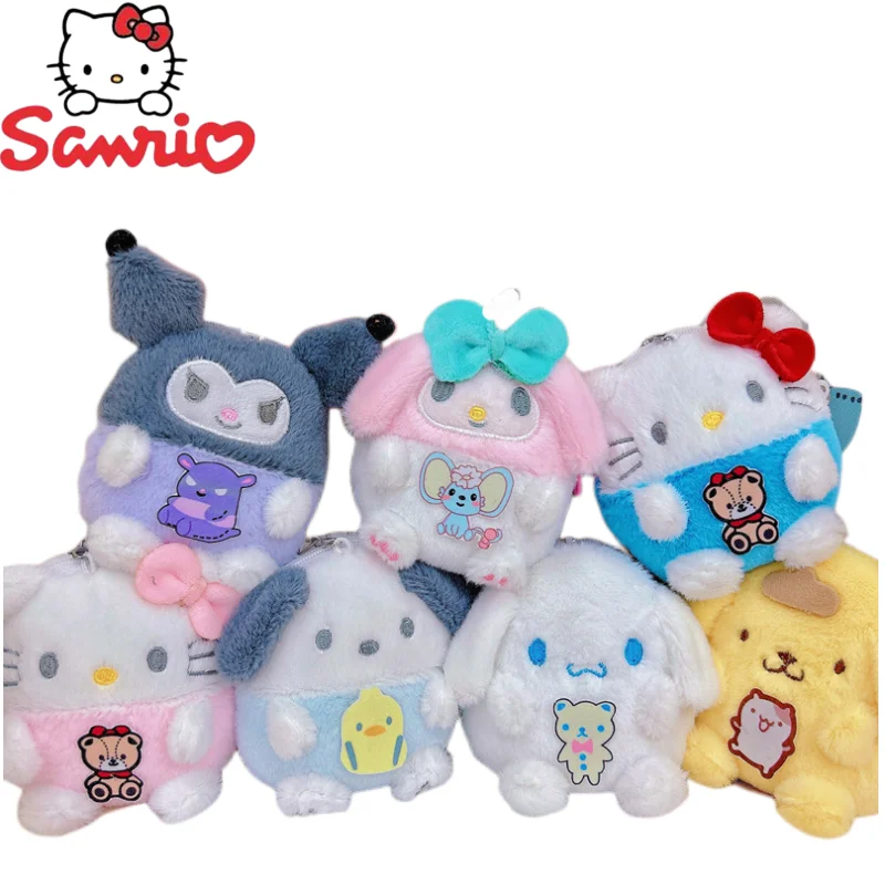

Hello Kitty Kuromi Cinnamoroll Sanrio аниме мультфильм кавайная Милая Детская Подвеска захват кукла школьная сумка орнамент