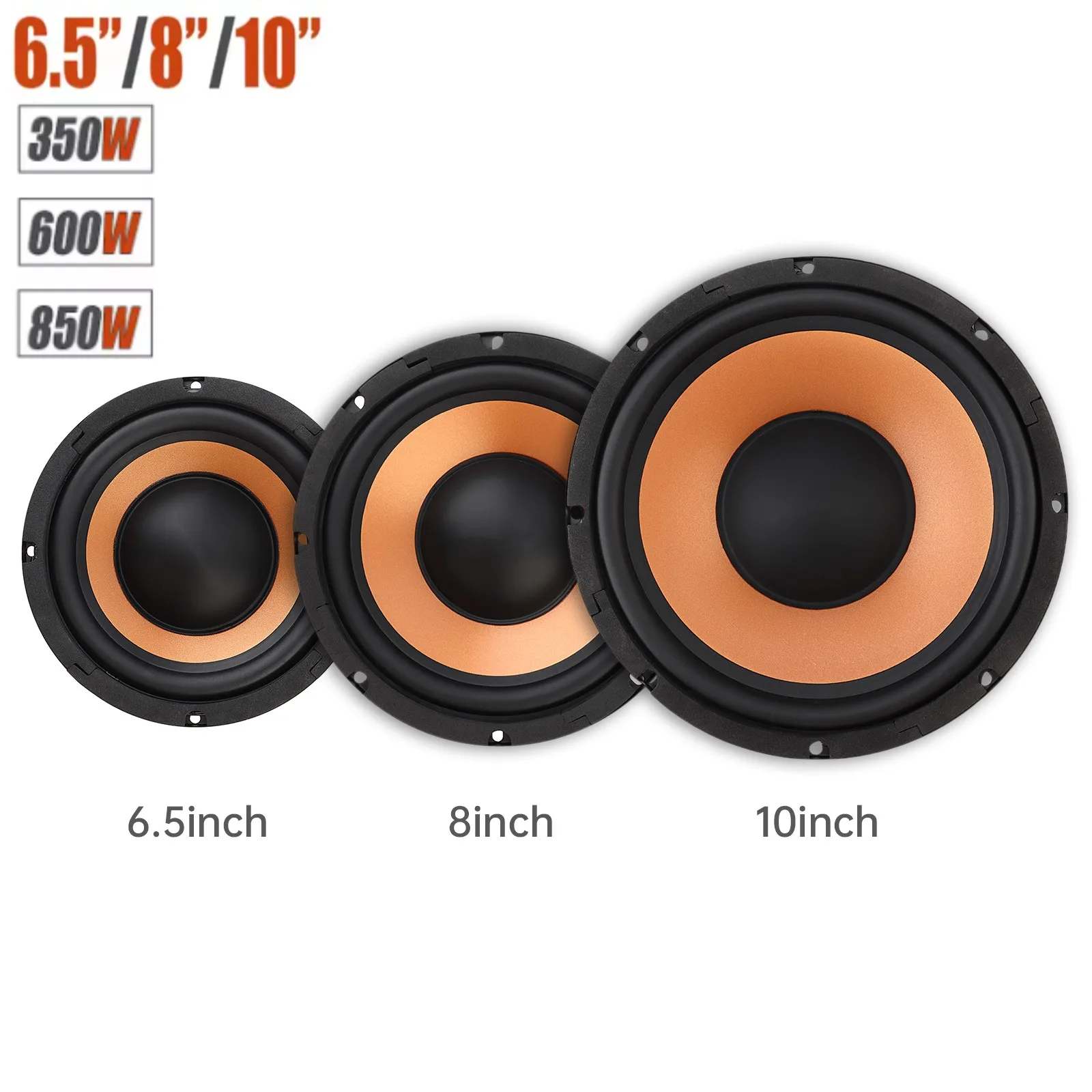 

1 шт. 6,5 дюймов/8 дюймов/10 дюймов автомобильный басовый низкочастотный динамик 350 Вт/600 Вт/850 Вт универсальный широкий частотный ответ автомобильный аудио стереодинамик