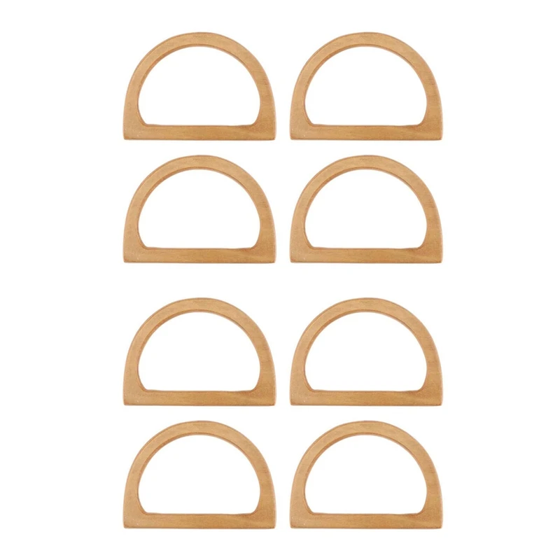 

DOME 8PCS D-Shaped Wooden Purse Handles, Wood Replacement Handles For DIY Bag Purse Handbags Totes Clutch Making (Wood)