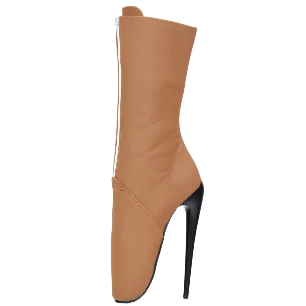 2022 New Ballet Ankle Boots 18CM Super High Heel Front Zip Spike Heels Fashion Sexy Fetish Exotic Shoes For Women