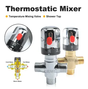 Messing Thermostat Misch Ventil Silber Plating Bad Wasserhahn Temperatur  Mixer Control Thermostat Ventil Home Verbesserung - AliExpress