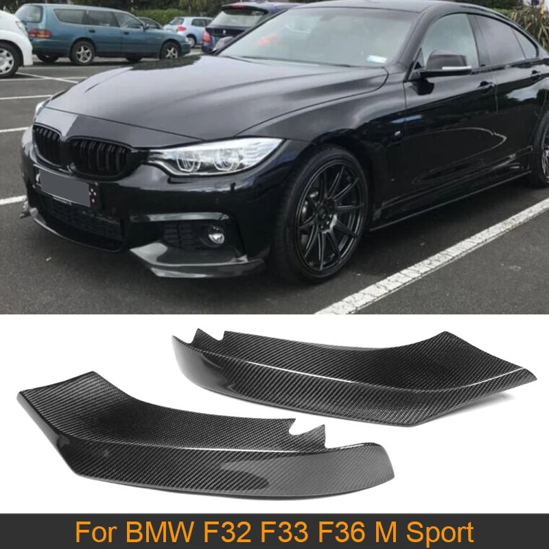 

4 серии углеродного волокна передний бампер разветвители спойлер для BMW F32 F33 435i M Sport 2014-2017 автомобильные передние бамперы разветвители губа FRP