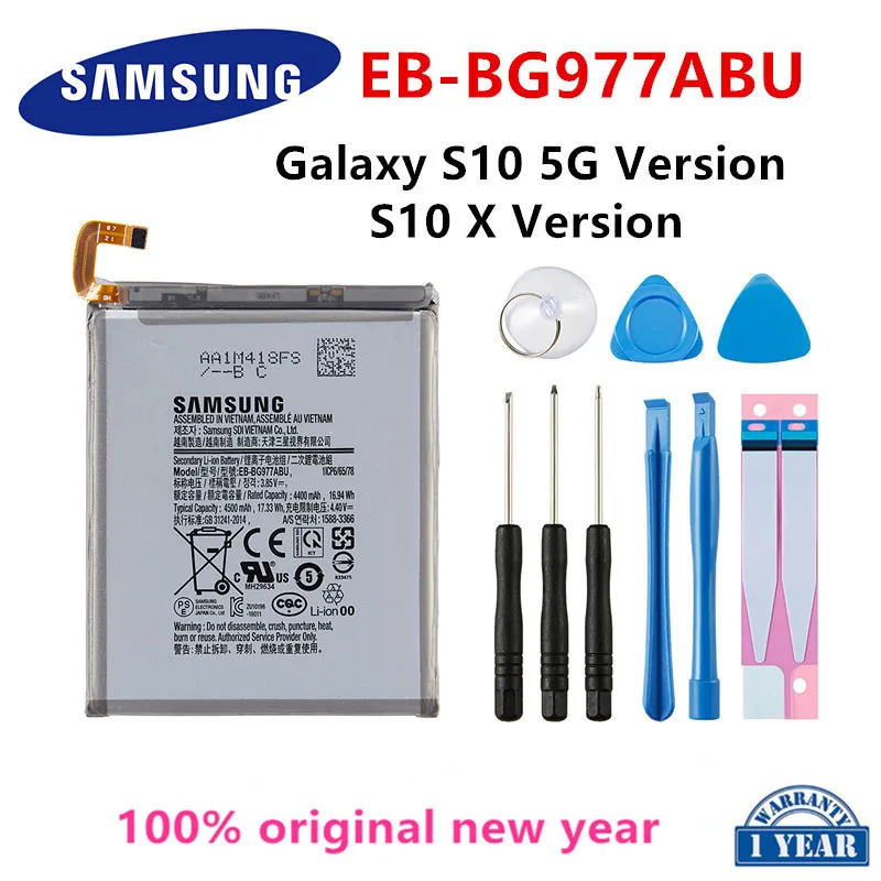 

SAMSUNG Orginal EB-BG977ABU 4500mAh Battery For Samsung GALAXY S10 5G Version S10 X Version SM-G977 SM-G977V/U/T Batteries+Tools