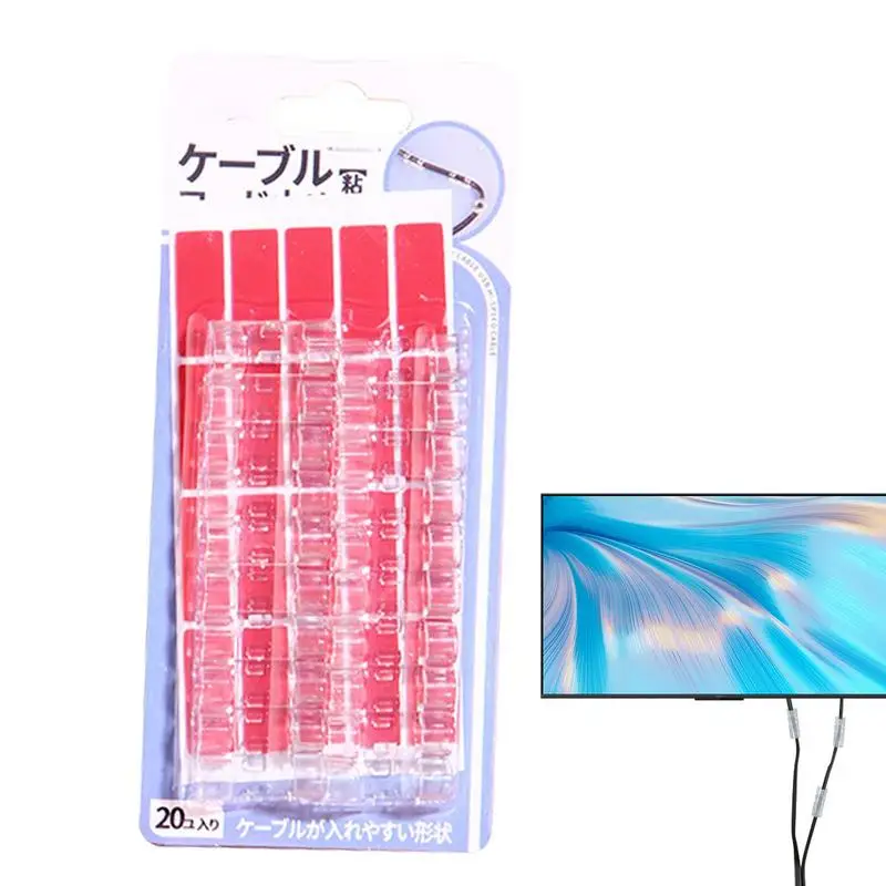 

Cord Management Clips Acrylic Self Adhesive Wire Holders For Cords Damage Free Multipurpose Cable Holders For PC Nightstand Desk