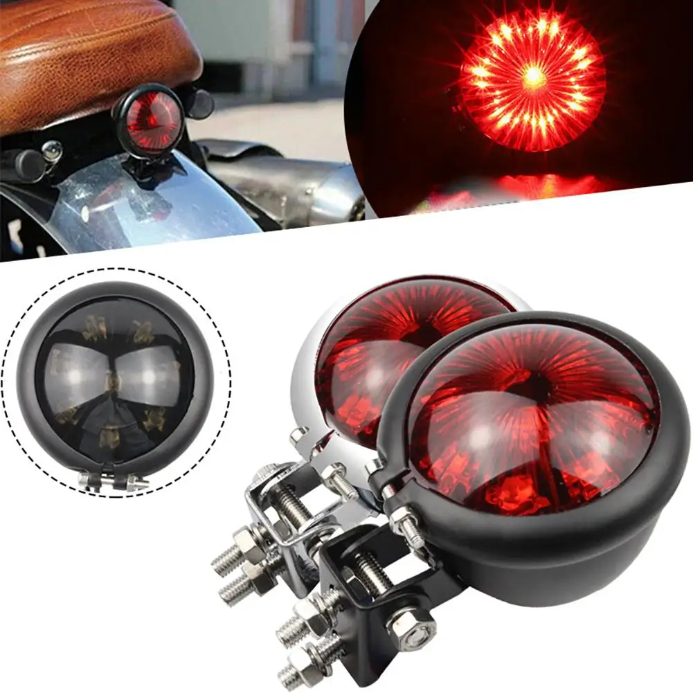 

Motorcycle Led Brake Tail Light Signal Light 12v Retro Small Round Taillight Rear Stop Lamp Modified Parts Dropshipping