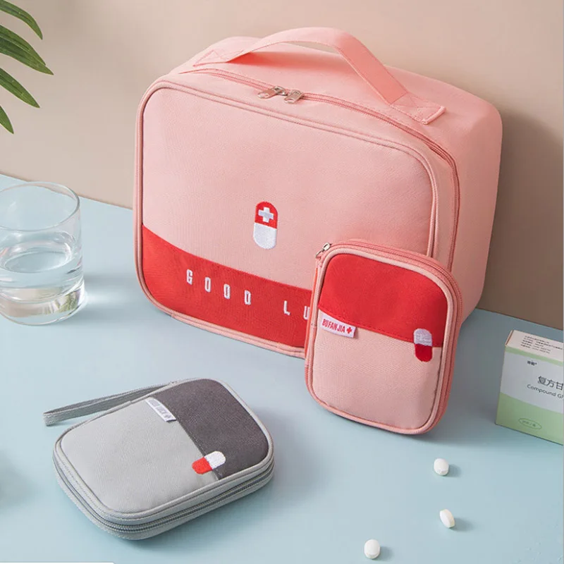 

Household Thickened Layered Medicine Box Large Capacity Portable Waterproof Cloth Medicine Cabinet Storage First Aid Kit Bins