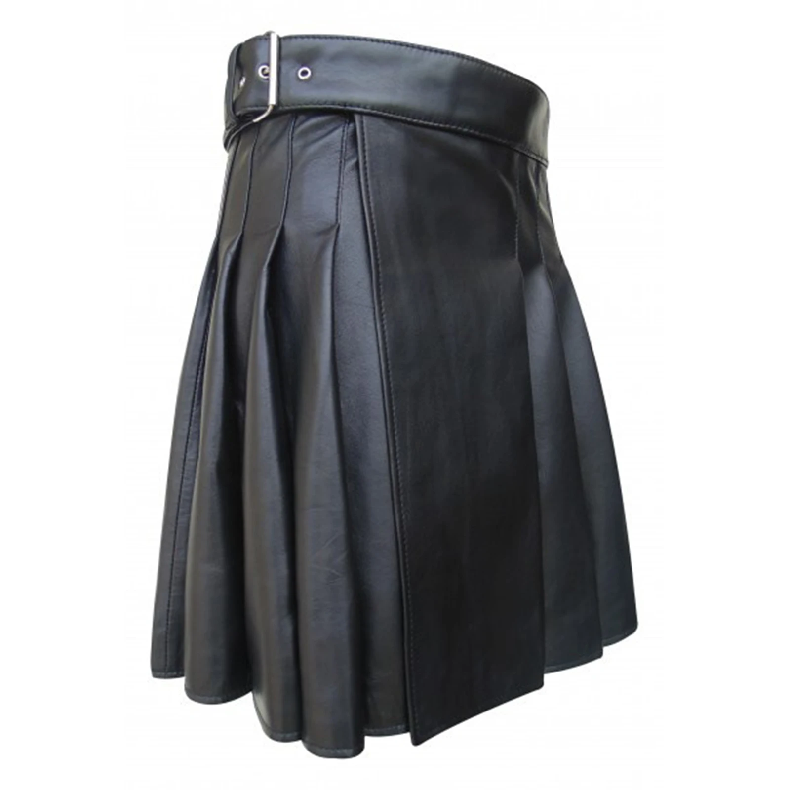 Men's Wetlook Rock Kilt Miniskirt Faux Leather Skirts with Slit Sexy Dresses Underwear Nightwear Latex Lingerie Party Clubwear