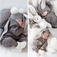 newborn baby girl cotton long sleeve romper baby boy bunny ears hooded clothes 0 24m