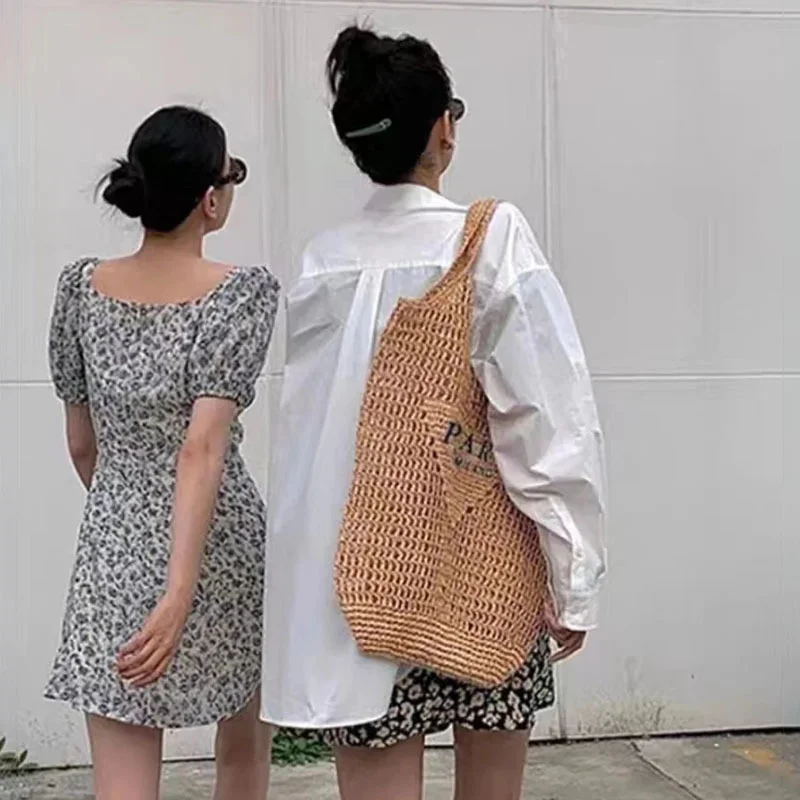 Luxury Design Handbag Designer Brands Beach Tote Summer Shoulder Shopping Basket Large Capacity Beach Bag Fashion Paper Woven