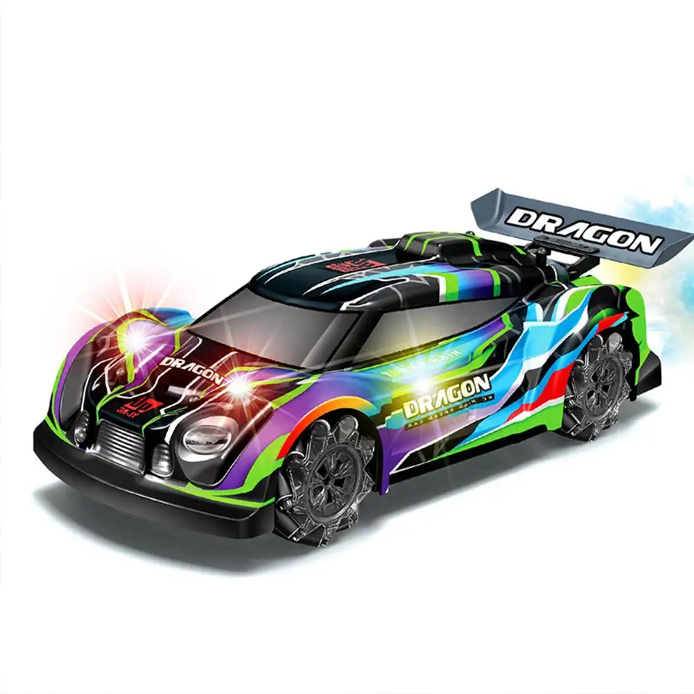 

Children 2.4g Remote Control Car 1:14 4WD Electric Rechargeable High Speed Drift Spray Racing Car With Music Light