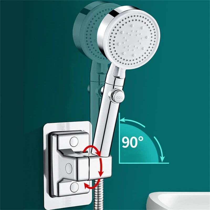 

Strong Adhesive Rack Wall Mounted Shower Head Holder Adjustable Bathroom Drill-free Accessories Stand Bracket Universal M4YD