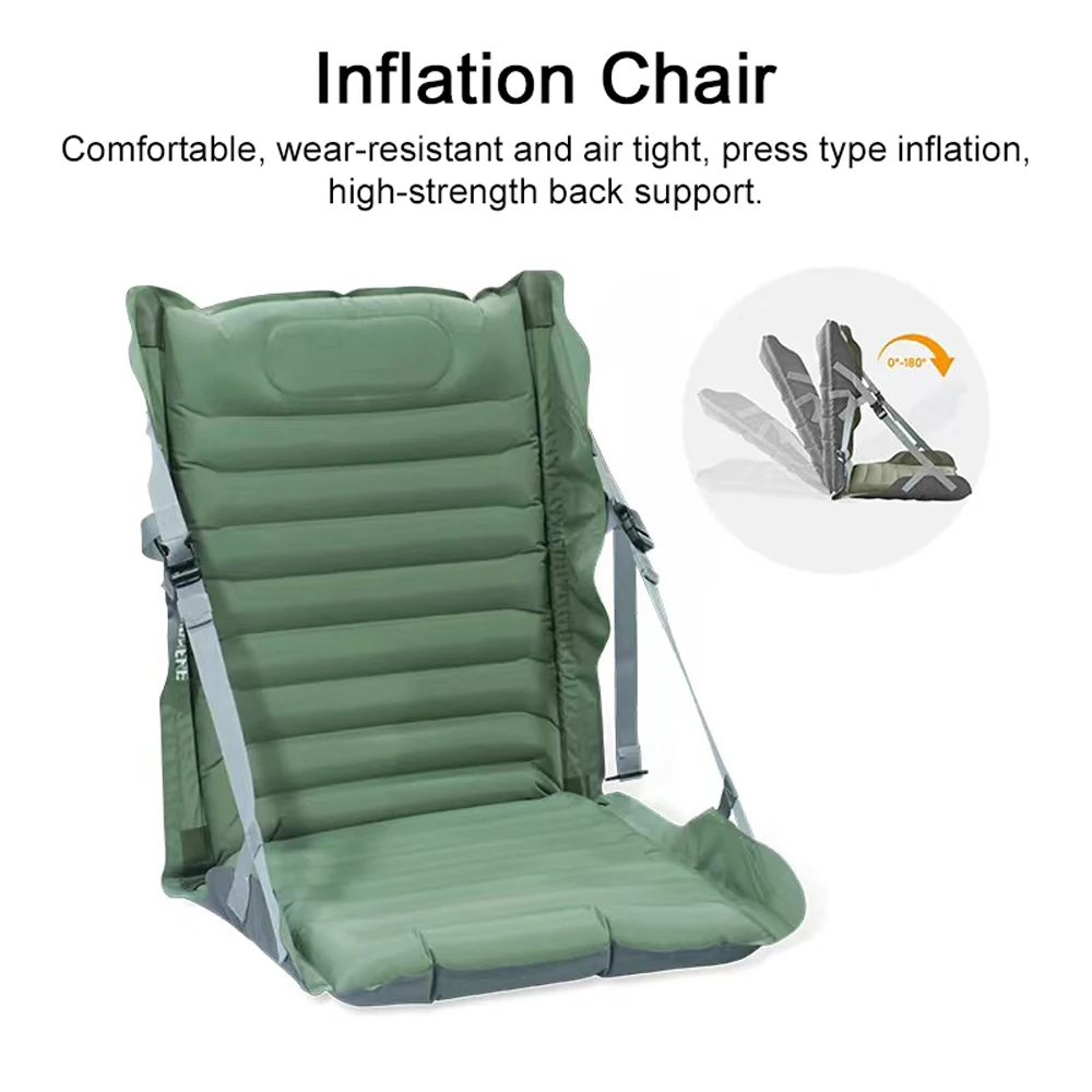 

Outdoor Camping Inflation Chair Portable Beach Picnic Inflation Chair Mat with Back Rest Thickness Waterproof Folding Chair