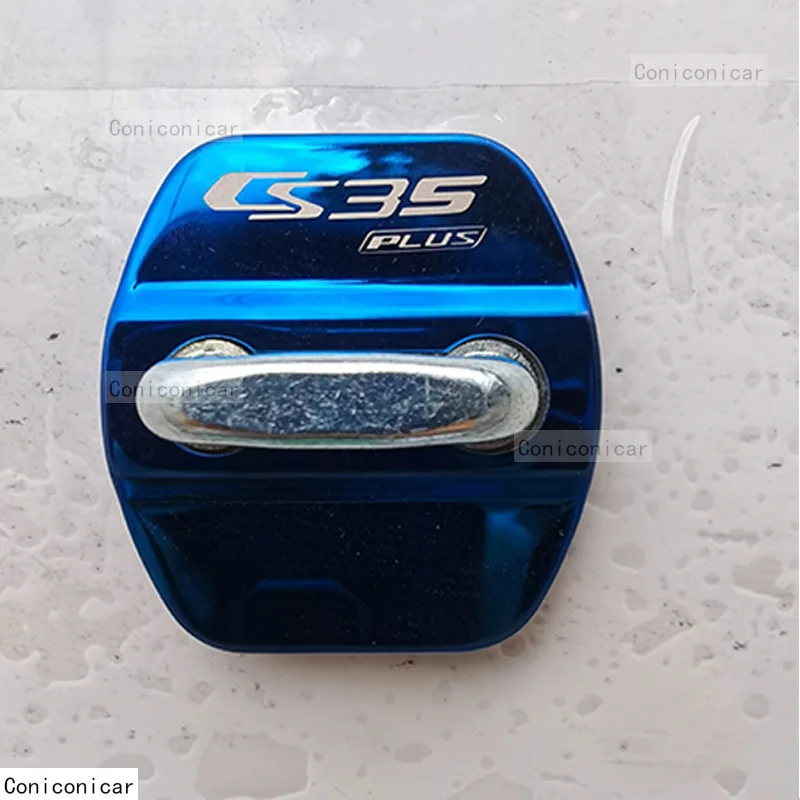 

For CHANGAN CS35 PLUS 2023 2022 Blue Core Auto Car Door Lock Protect Cover Emblems Case Stainless Steel Decoration Accessories