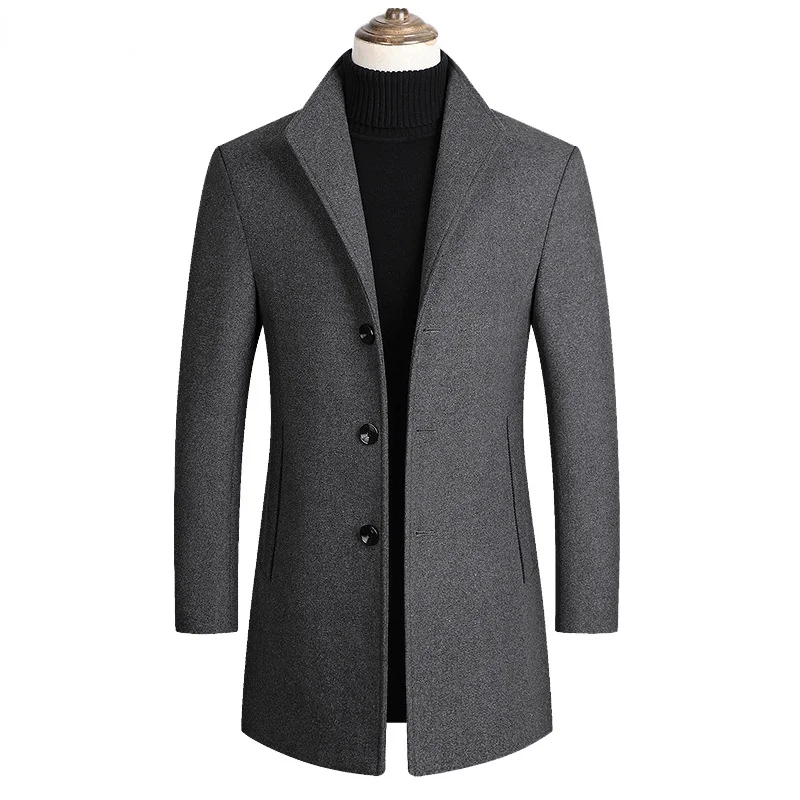 

dinboa – Men's Wool Blend Coat, Autumn and Winter, Solid Color, High Quality Men's Wool Jacket, Luxury Brand, Dinboa