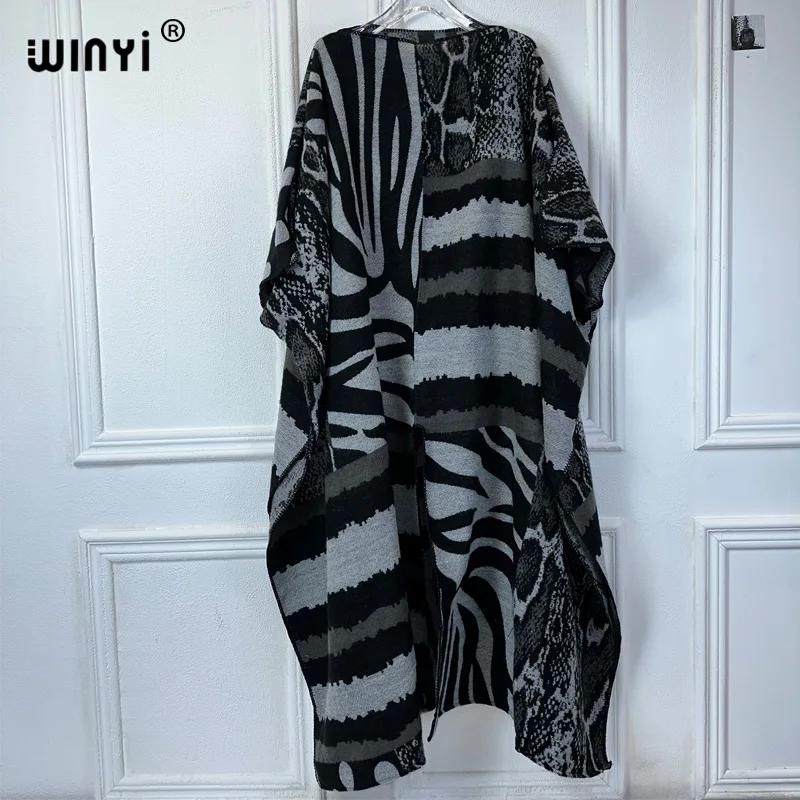 WINYI африканский зимний длинный плащ макси кафтан вечерние длинные платья