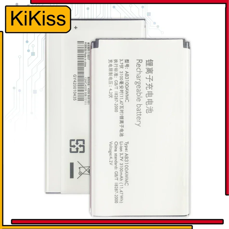 Battery For PHILIPS Xenium E180 E181 CTE180BK Mobile Phone Replacement 3100mAh AB3100AWMT AB3100AWMC