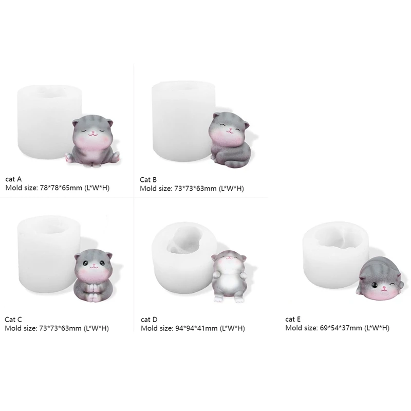 Форма для свечи утолщенная 3D трехмерная силиконовая форма свечей в виде кошки