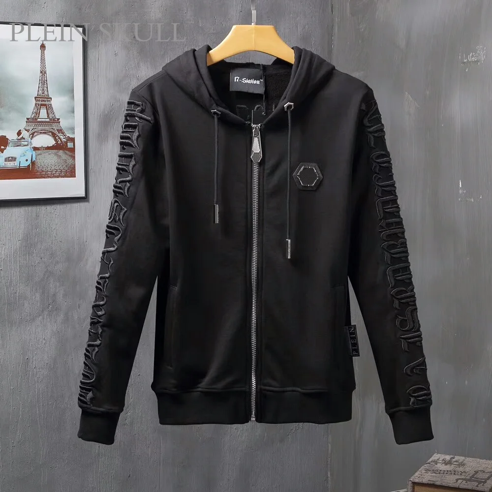 Фото Мужской костюм Plein Skull Luxury Brand: весенне-осенний спортивный пиджак и повседневные брюки в стиле хип-хоп, удобный комплект с круглым вырезом, размеры M-XXXL №3
