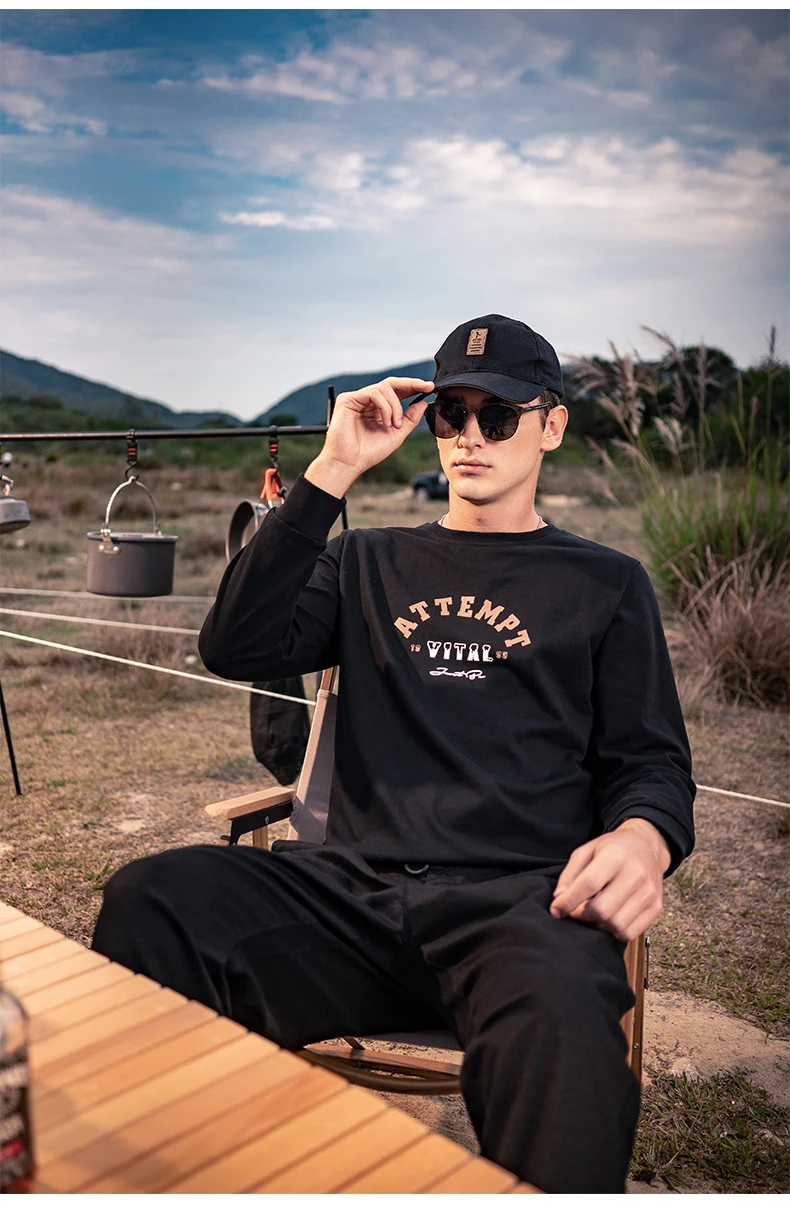 

0510 autumn new cotton top, trend letter printing pullover Sweatshirts men's round neck
