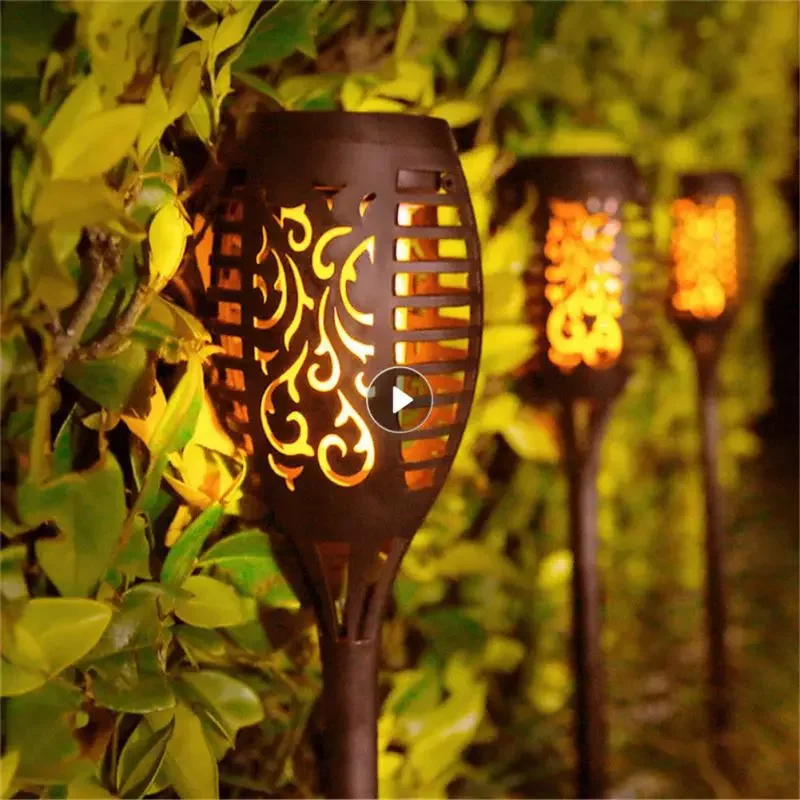 

96LED Solar Flame Torch Lights Flickering Light Waterproof Garden Decoration Outdoor Lawn Path Yard Patio Lamps Light