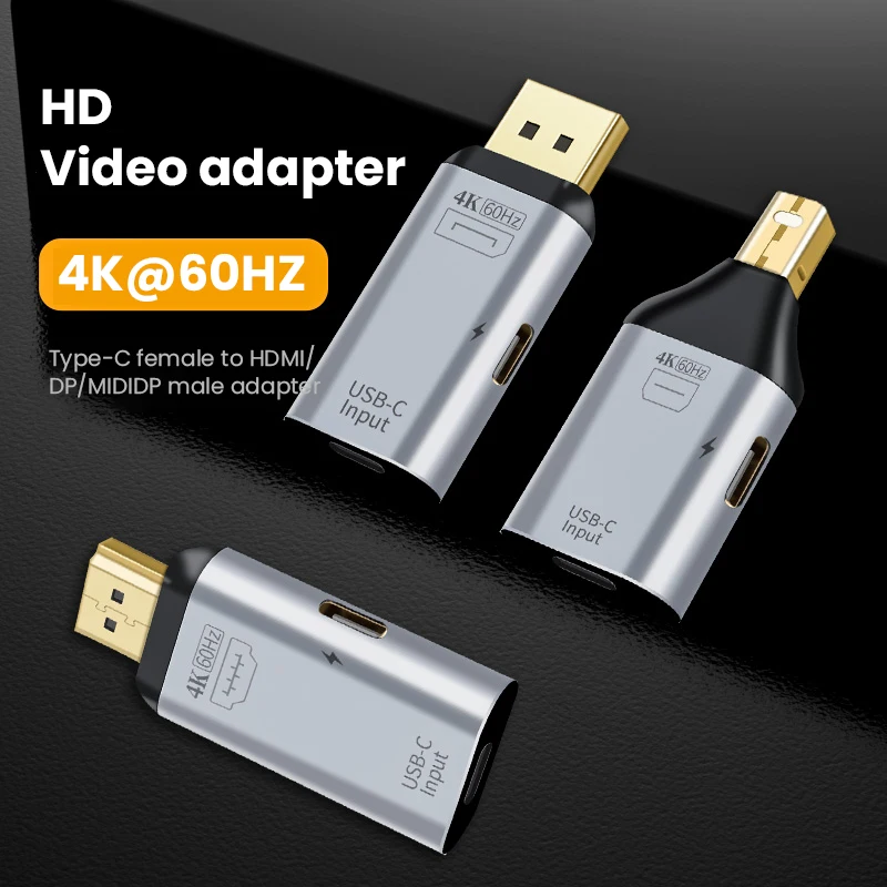 4K USB C to DP/HDMI-compatible/Mini DP Cable Type C to HDMI Thunderbolt 3 Adapter for MacBook Pro Samsung S20 4K UHD USB-C